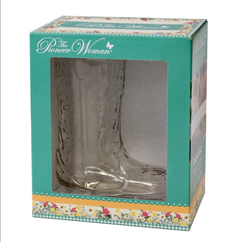 Pioneer Woman Drinking Glass Boot • Western • 20.9